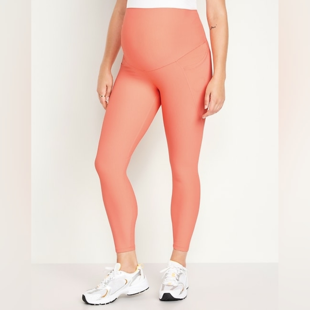 Old Navy Maternity Full-Panel PowerSoft 7/8 Leggings Nectar Pink